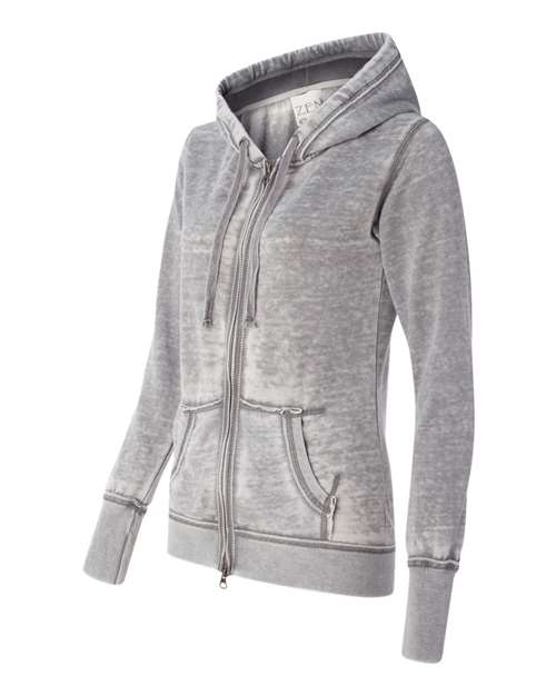 Women's Super Soft Acid Wash Full Zip Hoodie