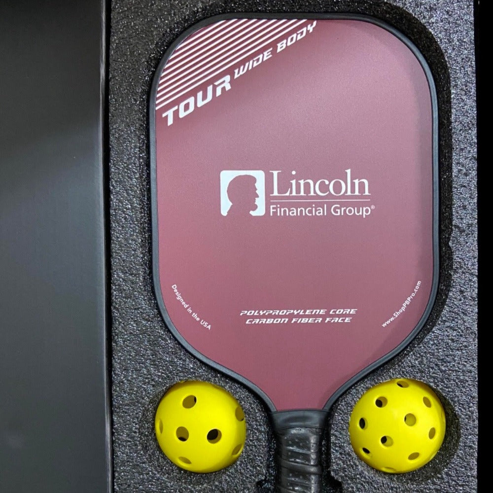 Lincoln Financial Widebody Pickleball Paddle Set with Four Balls